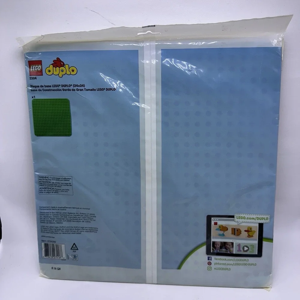 LEGO DUPLO Large Green Building Plate 2304 Baseplate 24x24 Studs New Lot Of 2